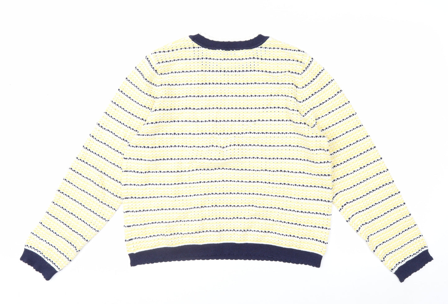 Tu Women Multicoloured Striped Crew Neck Cotton Jumper Size 14