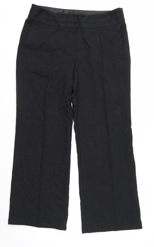 Marks and Spencer Women’s Black Wide-Leg Knit Trousers Size 14