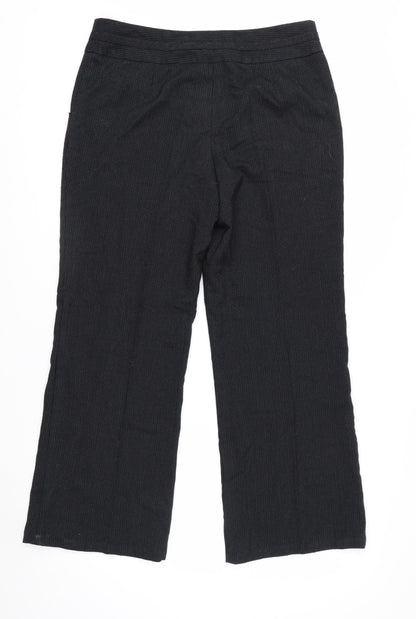 Marks and Spencer Women’s Black Wide-Leg Knit Trousers Size 14