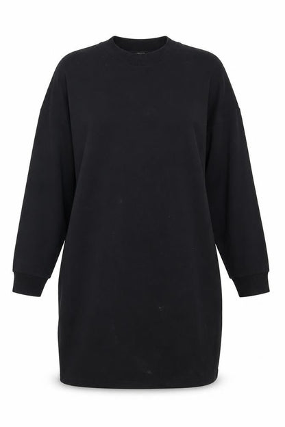 Monki Womens Black Long Sleeve Tunic Sweatshirt Dress Size 12