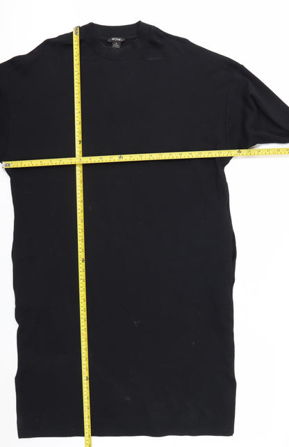 Monki Womens Black Long Sleeve Tunic Sweatshirt Dress Size 12