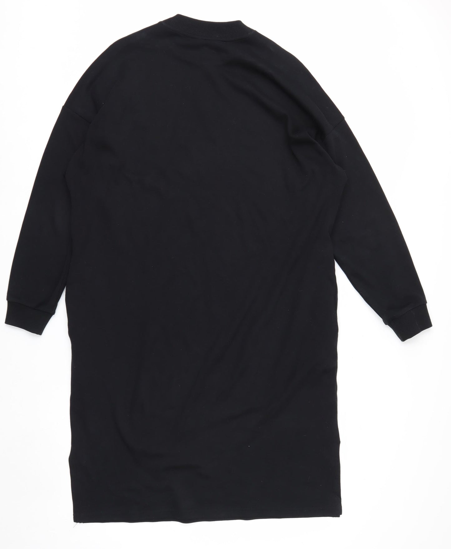 Monki Womens Black Long Sleeve Tunic Sweatshirt Dress Size 12