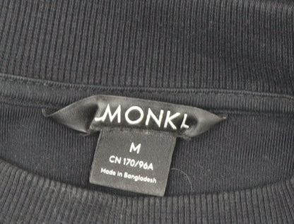 Monki Womens Black Long Sleeve Tunic Sweatshirt Dress Size 12