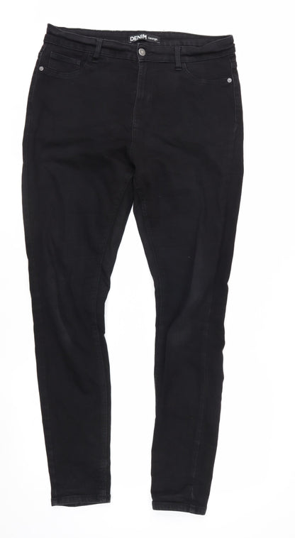 George Women's Black Size 14 Long Skinny Jeans Stretch Denim