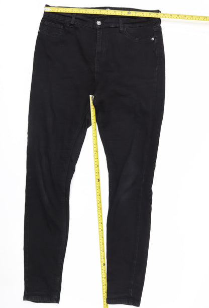 George Women's Black Size 14 Long Skinny Jeans Stretch Denim