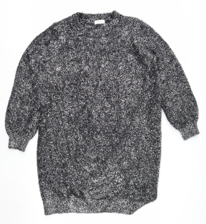 Papaya Women Black L Shimmery Long Sleeve Pullover Jumper