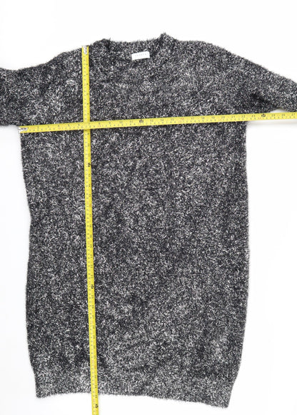 Papaya Women Black L Shimmery Long Sleeve Pullover Jumper
