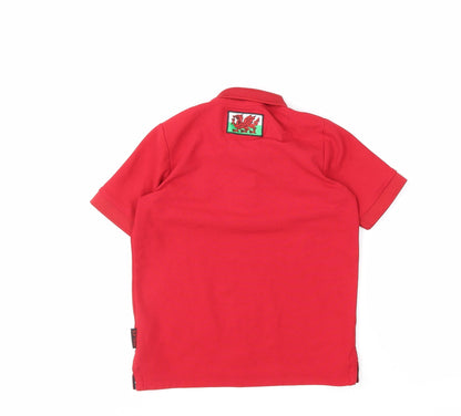 Wales Boys Red Polo Shirt 4 Years Embroidered Welsh Dragon Sports Top