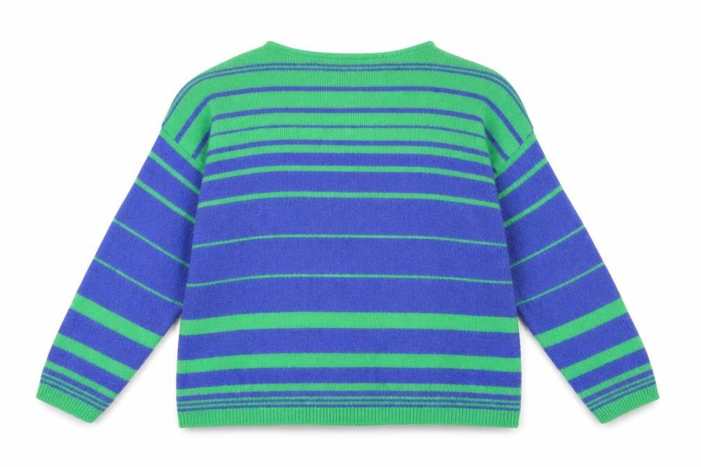 Cerulean Women Blue Green Striped Pullover Jumper XL Acrylic Blend