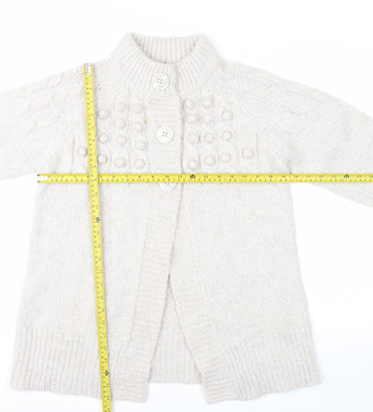 Evans Women’s Ivory Chunky Knit Button Cardigan Size 14