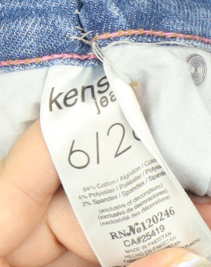 Kensie Womens Blue Straight Leg Stretch Denim Jeans Size 10