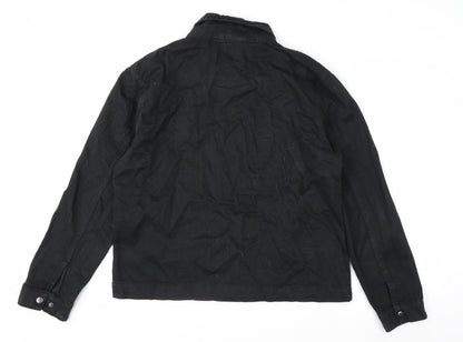 Brave Soul Men's Black Cotton Zip Jacket XL Classic Style