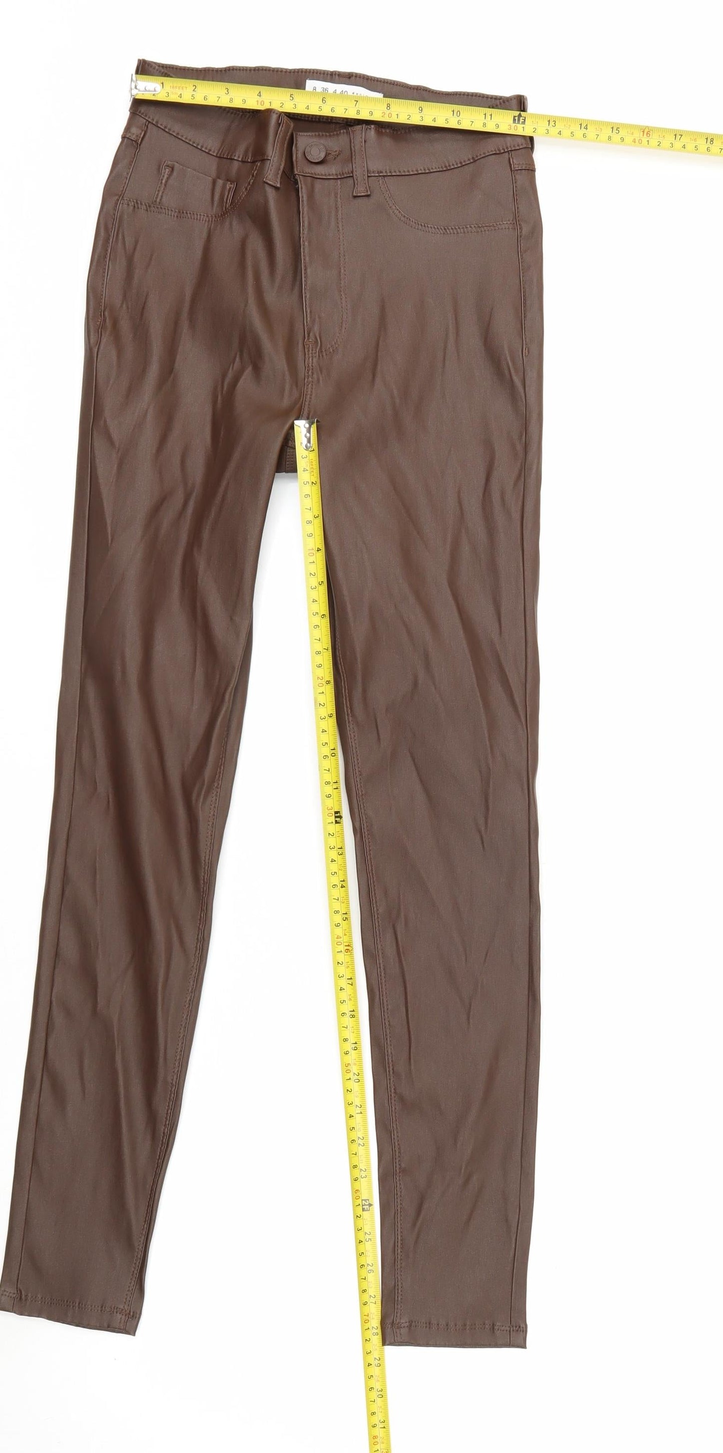 Primark Women Brown Jegging Trousers Size 8 Slim Fit Denim Co