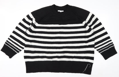 Next Women’s Black White Striped Crew Neck Knit Jumper XL