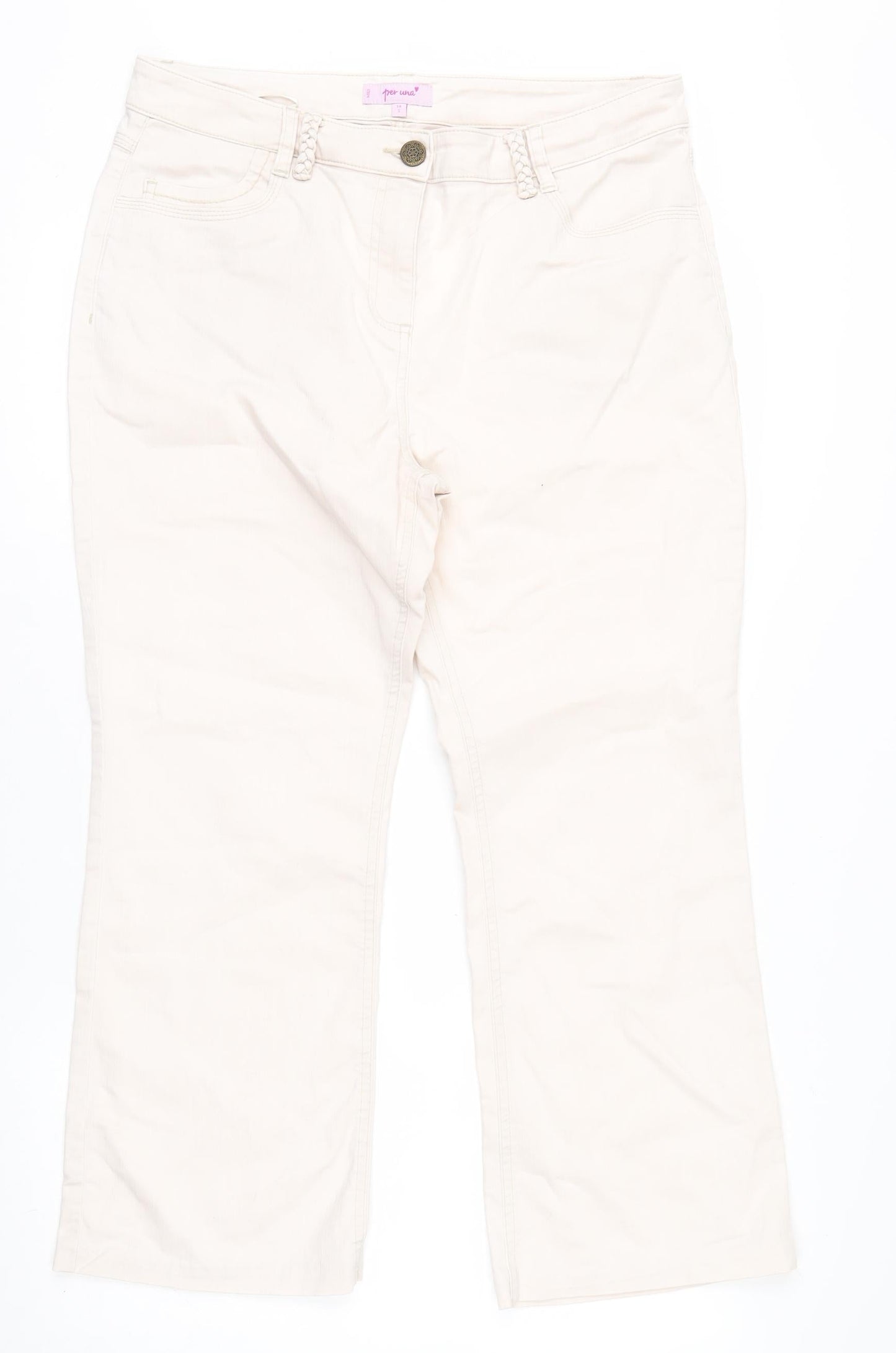 Marks and Spencer Per Una Beige Cropped Jeans Women’s Size 14 Regular Fit