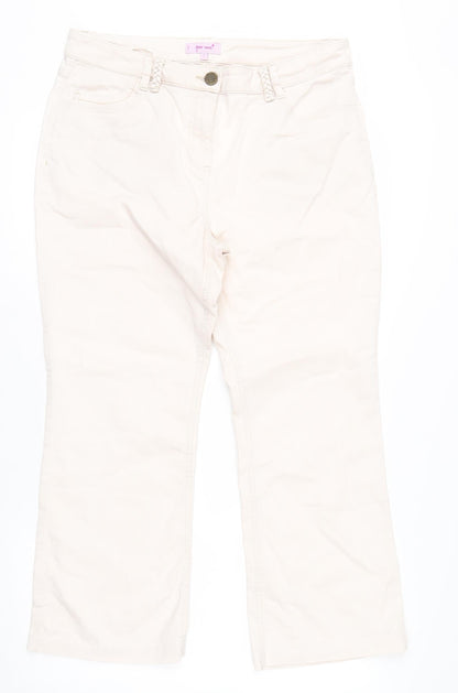 Marks and Spencer Per Una Beige Cropped Jeans Women’s Size 14 Regular Fit