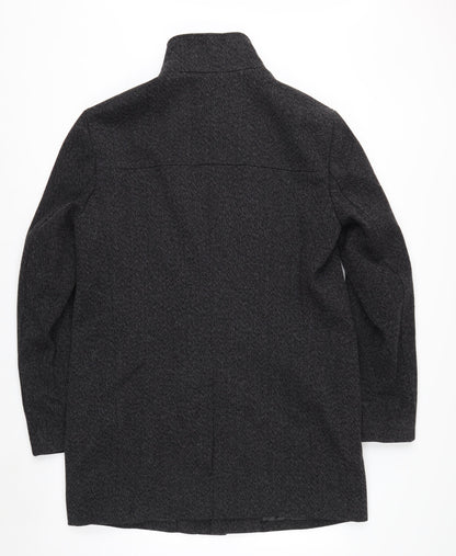 Next Men’s Grey Wool Blend Herringbone Mid-Length Overcoat L