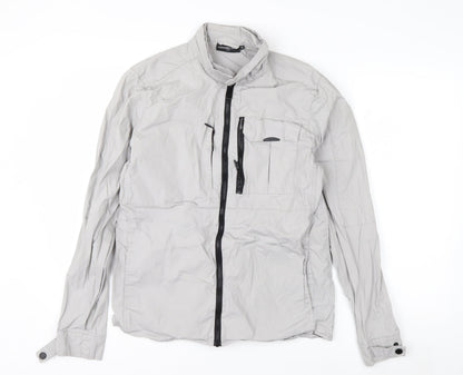 Alessandro Zavetti Men's Grey Cotton Windbreaker Jacket M