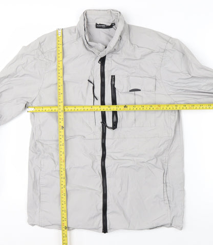 Alessandro Zavetti Men's Grey Cotton Windbreaker Jacket M