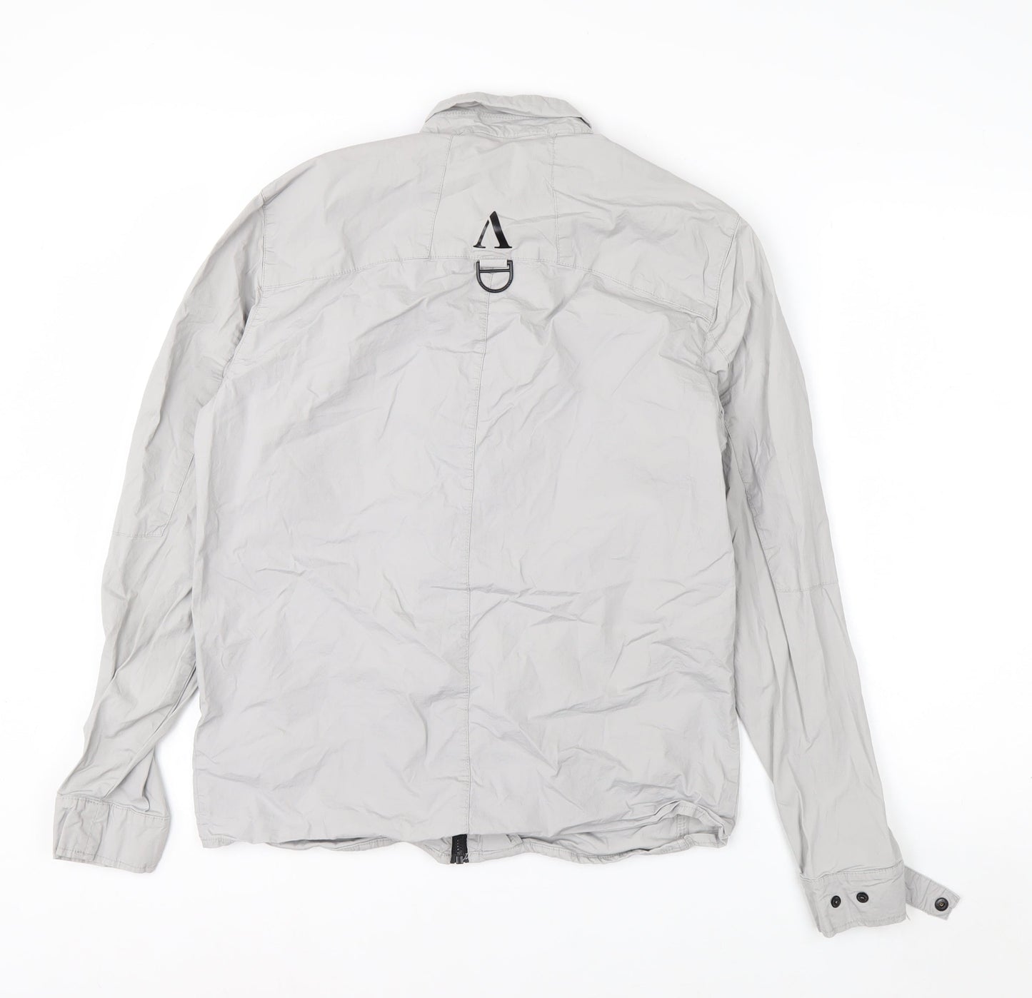 Alessandro Zavetti Men's Grey Cotton Windbreaker Jacket M