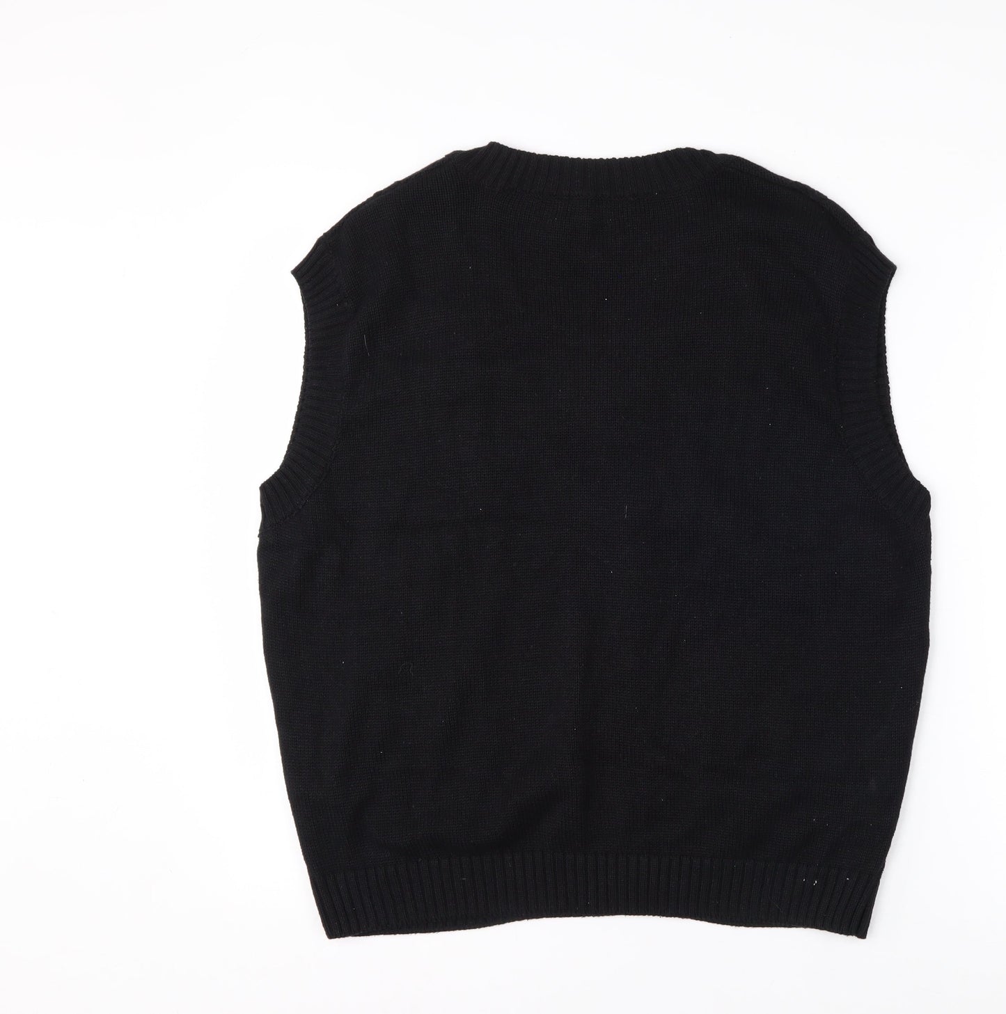 Simply Be Women’s Black Cable-Knit Sleeveless V-Neck Jumper Vest Size 16