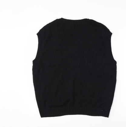 Simply Be Women’s Black Cable-Knit Sleeveless V-Neck Jumper Vest Size 16