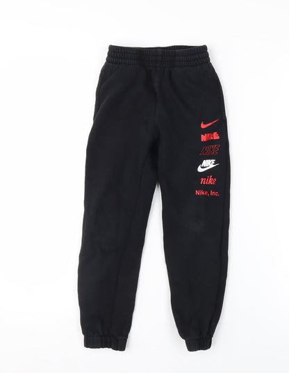 Nike Boys Black Jogger Activewear Trousers 6-7 Years Fleece Sweatpants