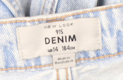 New Look Teens Blue Wide-Leg Denim Jeans Size 14 Cotton