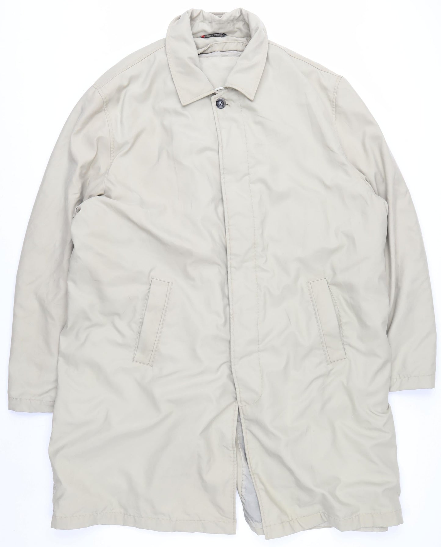 Ciro Citterio Men's Beige XL Overcoat Classic Long Formal Jacket