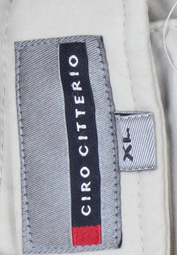 Ciro Citterio Men's Beige XL Overcoat Classic Long Formal Jacket