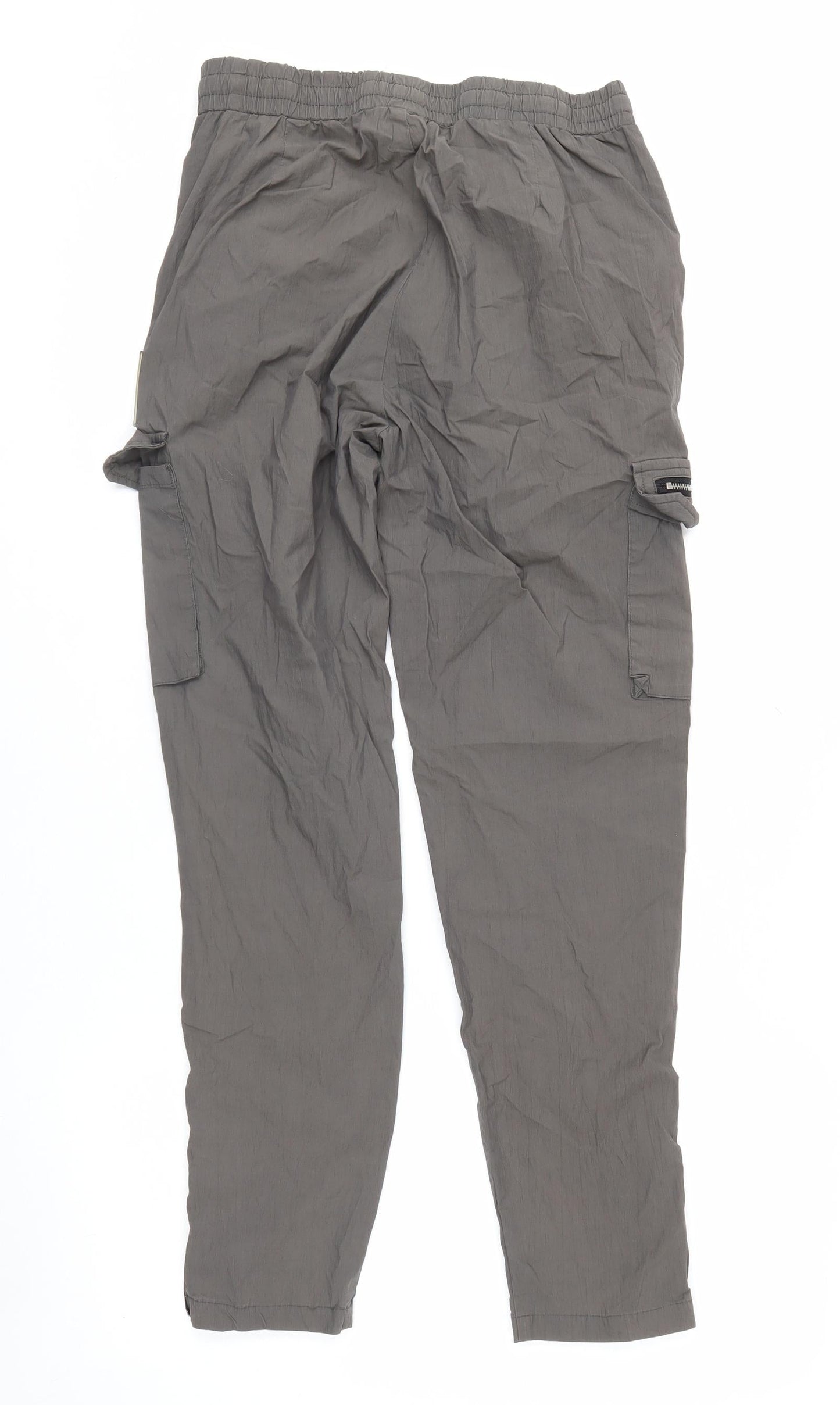 Mauvais Men's Grey Cargo Trousers Size 30 Slim Fit Elastic Waist
