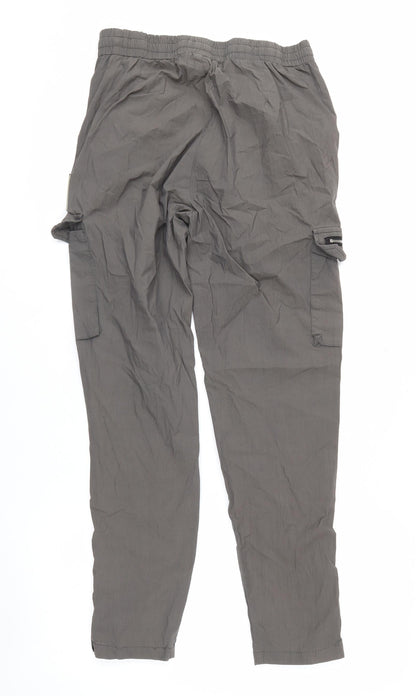 Mauvais Men's Grey Cargo Trousers Size 30 Slim Fit Elastic Waist