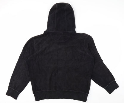 Superdry Men’s Black 2XL Pullover Fleece Hoodie with Logo