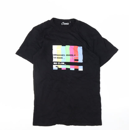 Cosmic Men's Black Hawkins Middle School Graphic T-Shirt Size S