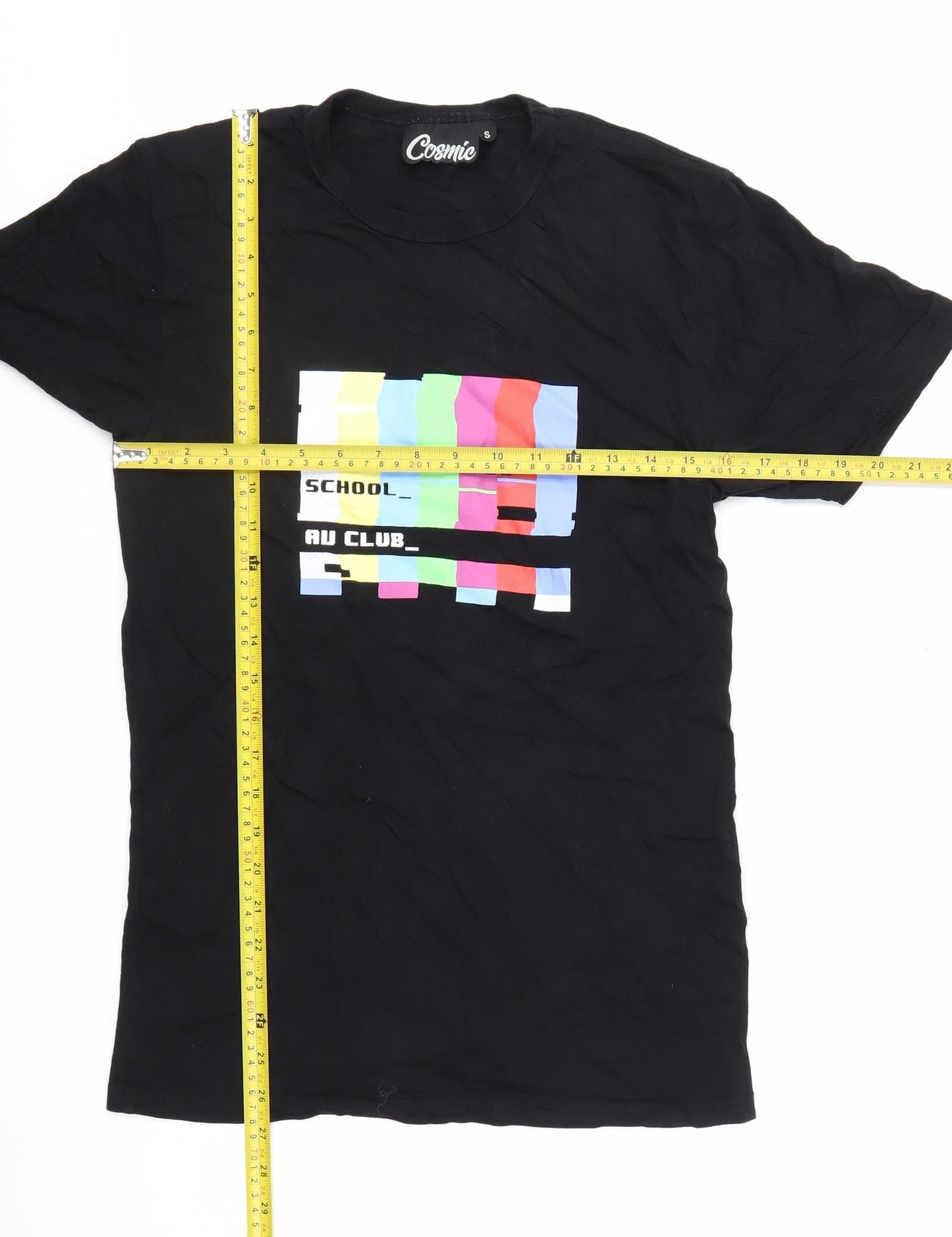 Cosmic Men's Black Hawkins Middle School Graphic T-Shirt Size S