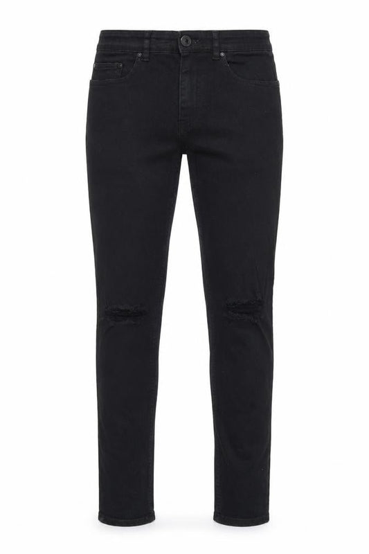 New Look Men’s Black Skinny Stretch Jeans 32W 32L Distressed Denim