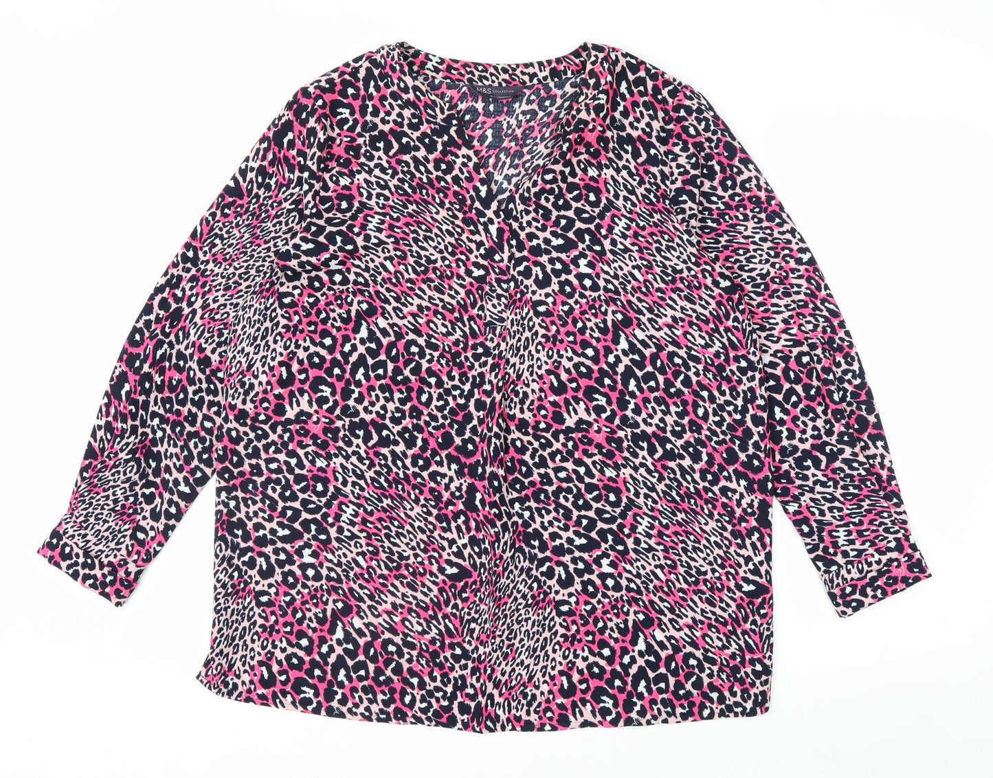 Marks and Spencer Women’s Multicoloured Animal Print Long Sleeve Tunic Blouse Size 14
