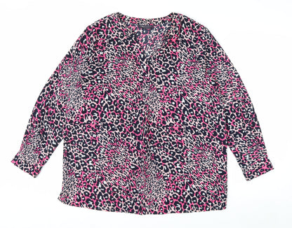 Marks and Spencer Women’s Multicoloured Animal Print Long Sleeve Tunic Blouse Size 14