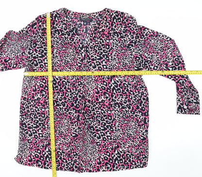 Marks and Spencer Women’s Multicoloured Animal Print Long Sleeve Tunic Blouse Size 14
