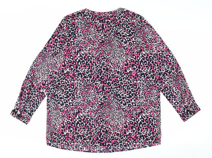 Marks and Spencer Women’s Multicoloured Animal Print Long Sleeve Tunic Blouse Size 14