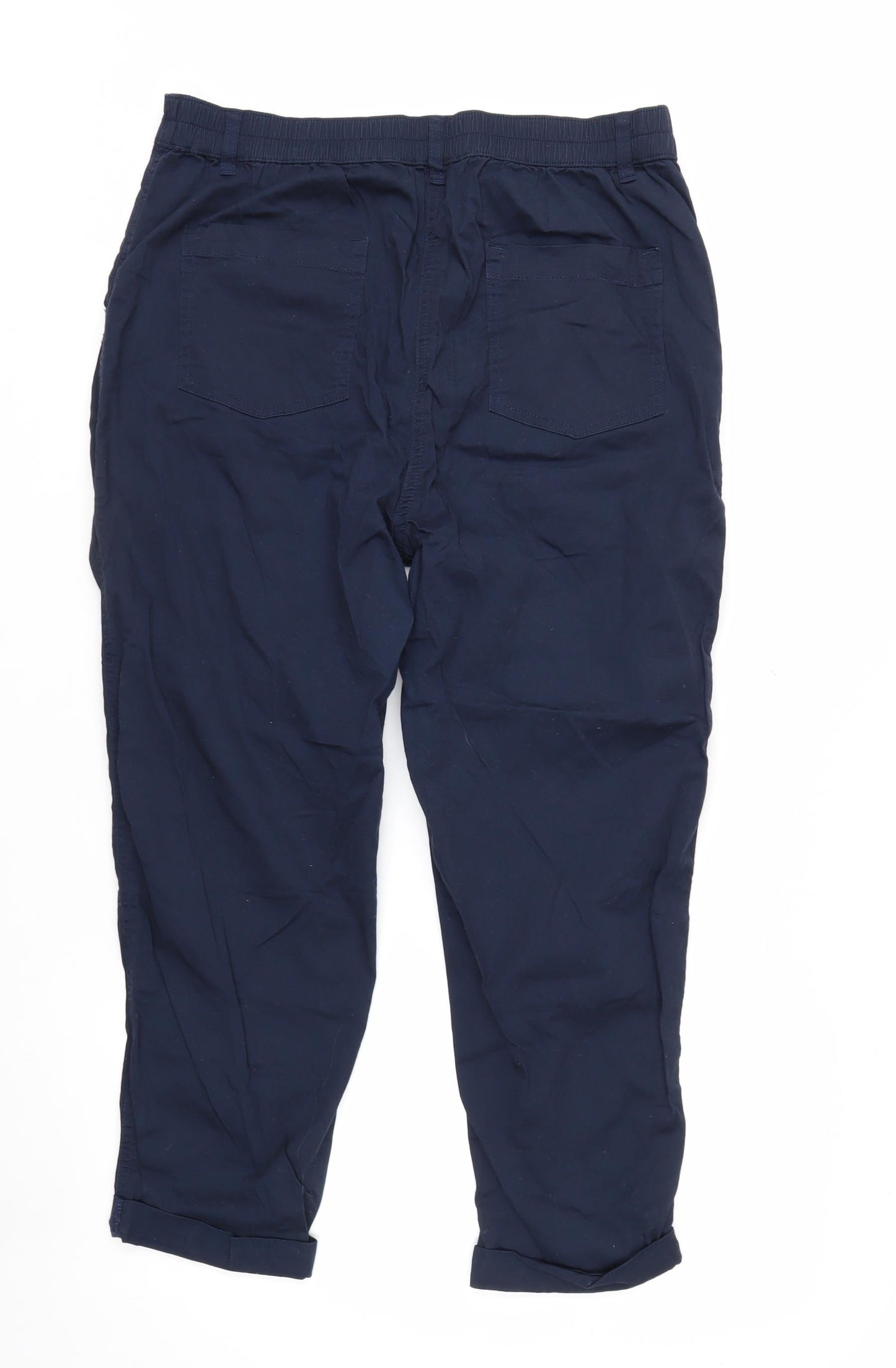 F&F Women’s Blue Chino Tapered Trousers Size 14 Cotton Blend