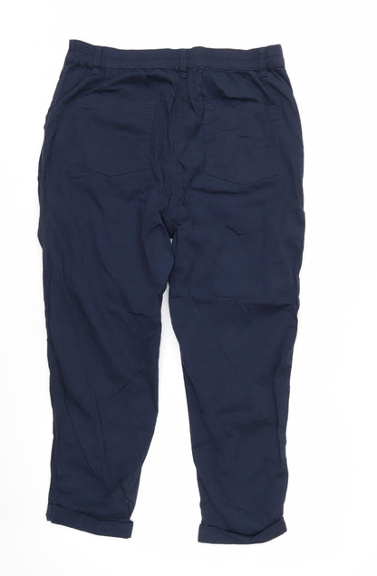 F&F Women’s Blue Chino Tapered Trousers Size 14 Cotton Blend
