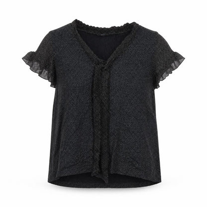 Marks and Spencer Womens Black Polka Dot Viscose Blouse UK 16 Wrap Style