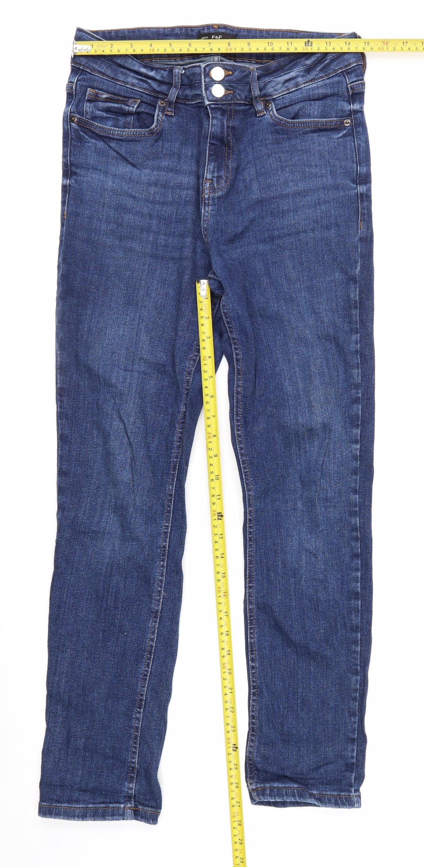 F&F Men's Blue Denim Slim Fit Jeans Size L 32W 30L