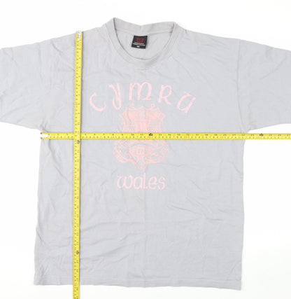 Manav Premier Clothing Unisex Grey Cymru Wales Cotton T-Shirt XL