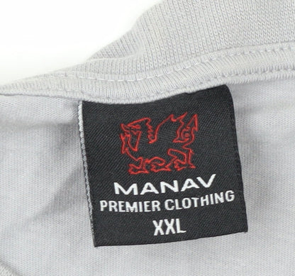 Manav Premier Clothing Unisex Grey Cymru Wales Cotton T-Shirt XL
