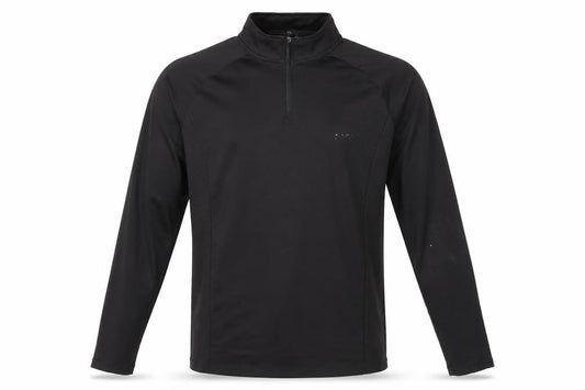 boohooMAN Men’s Black Slim Fit 1/4 Zip Long Sleeve Activewear Top M