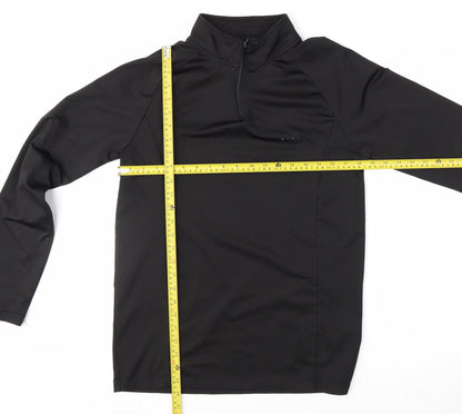 boohooMAN Men’s Black Slim Fit 1/4 Zip Long Sleeve Activewear Top M