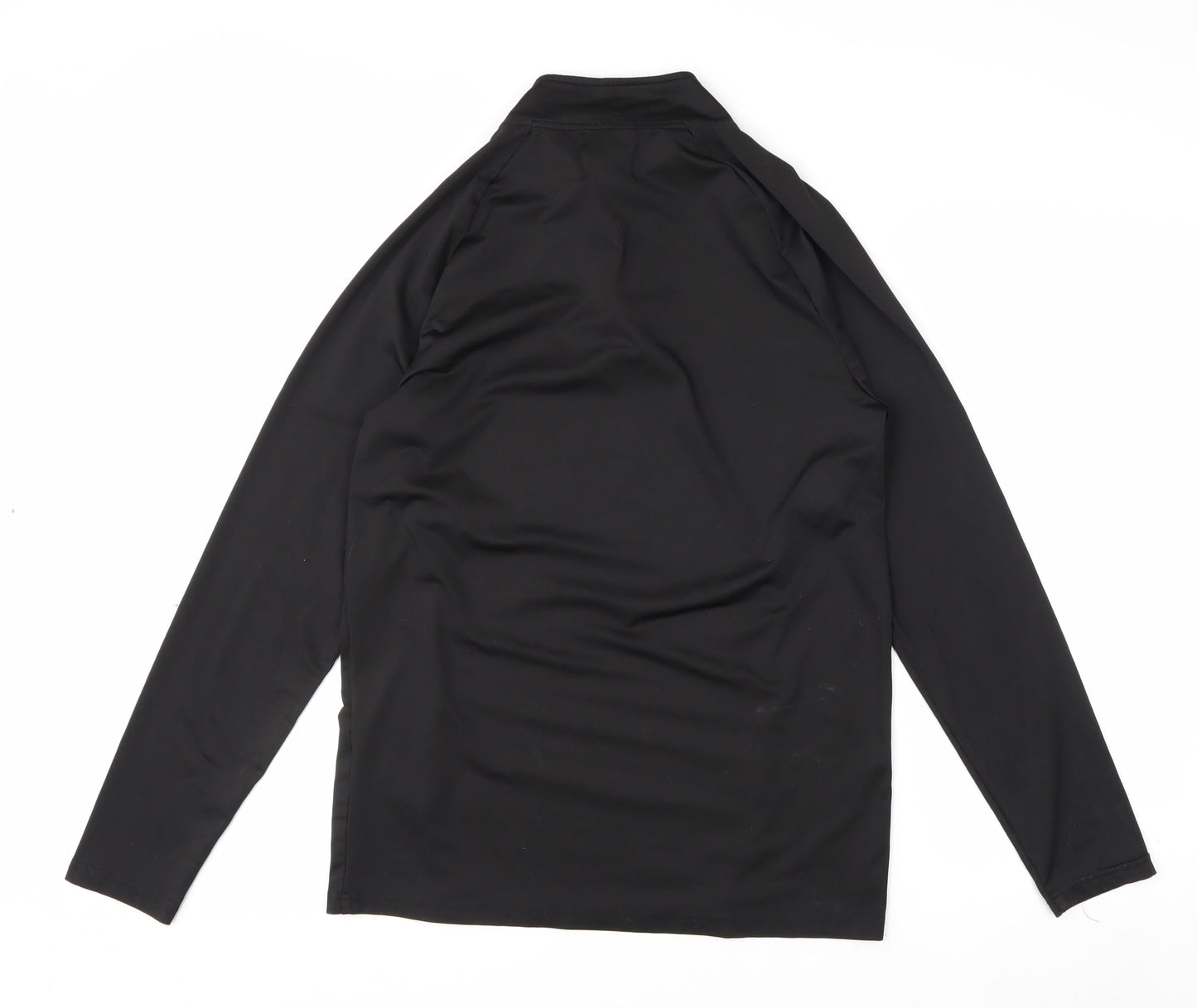 boohooMAN Men’s Black Slim Fit 1/4 Zip Long Sleeve Activewear Top M