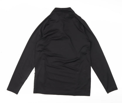 boohooMAN Men’s Black Slim Fit 1/4 Zip Long Sleeve Activewear Top M